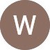 A white letter "W" is centered on a solid brown circular background.