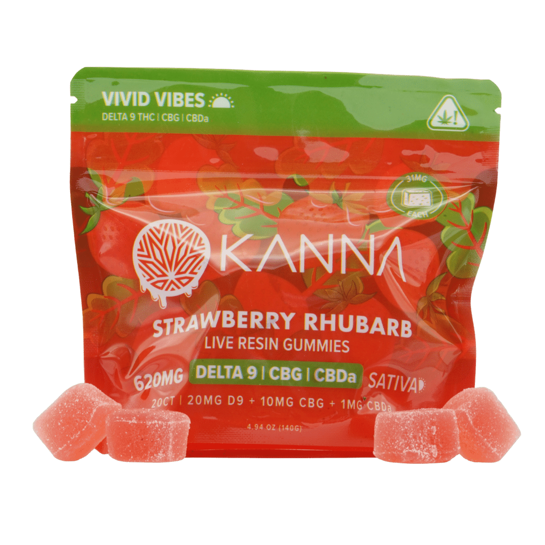 D9 Strawberry Rhubarb Gummies - 20 Count