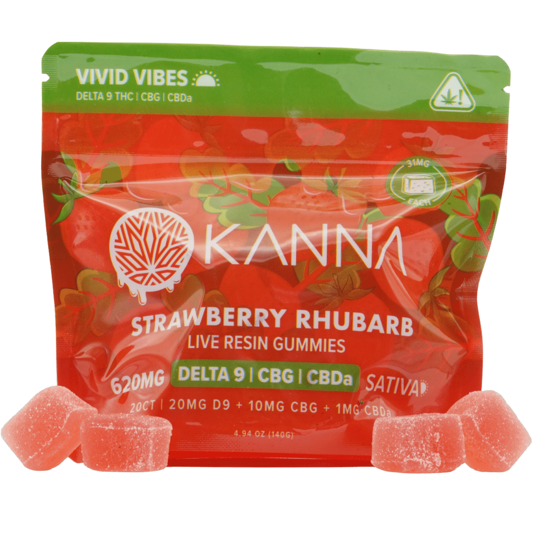 D9 Strawberry Rhubarb Gummies - 5 Count