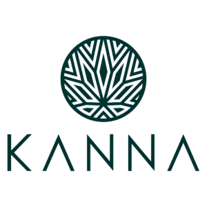 A geometric leaf design inside a circle sits above the word "KANNA" in stylized, modern capital letters.