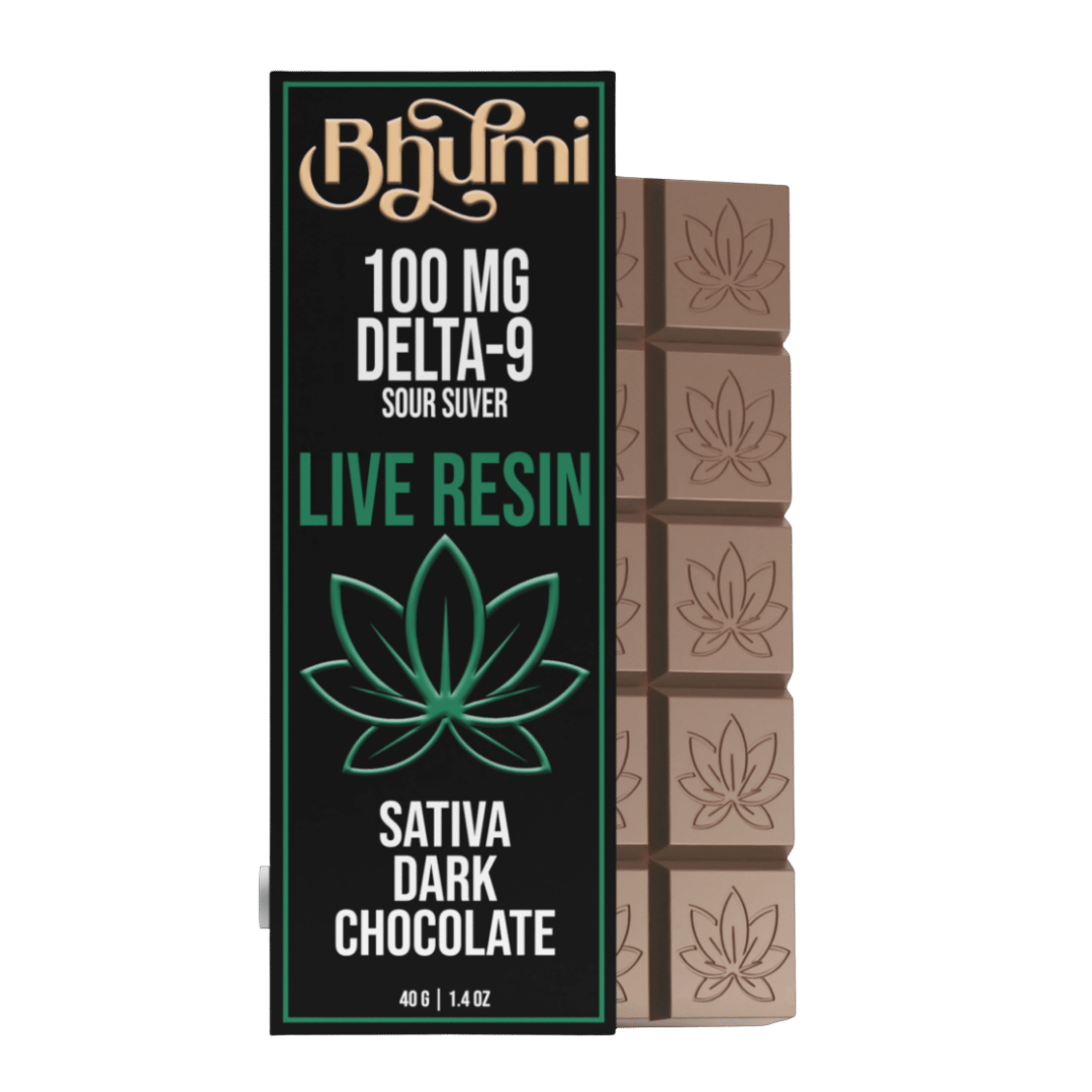 Bhumi Full Size Chocolate Bar - Sativa Live Resin Dark Chocolate