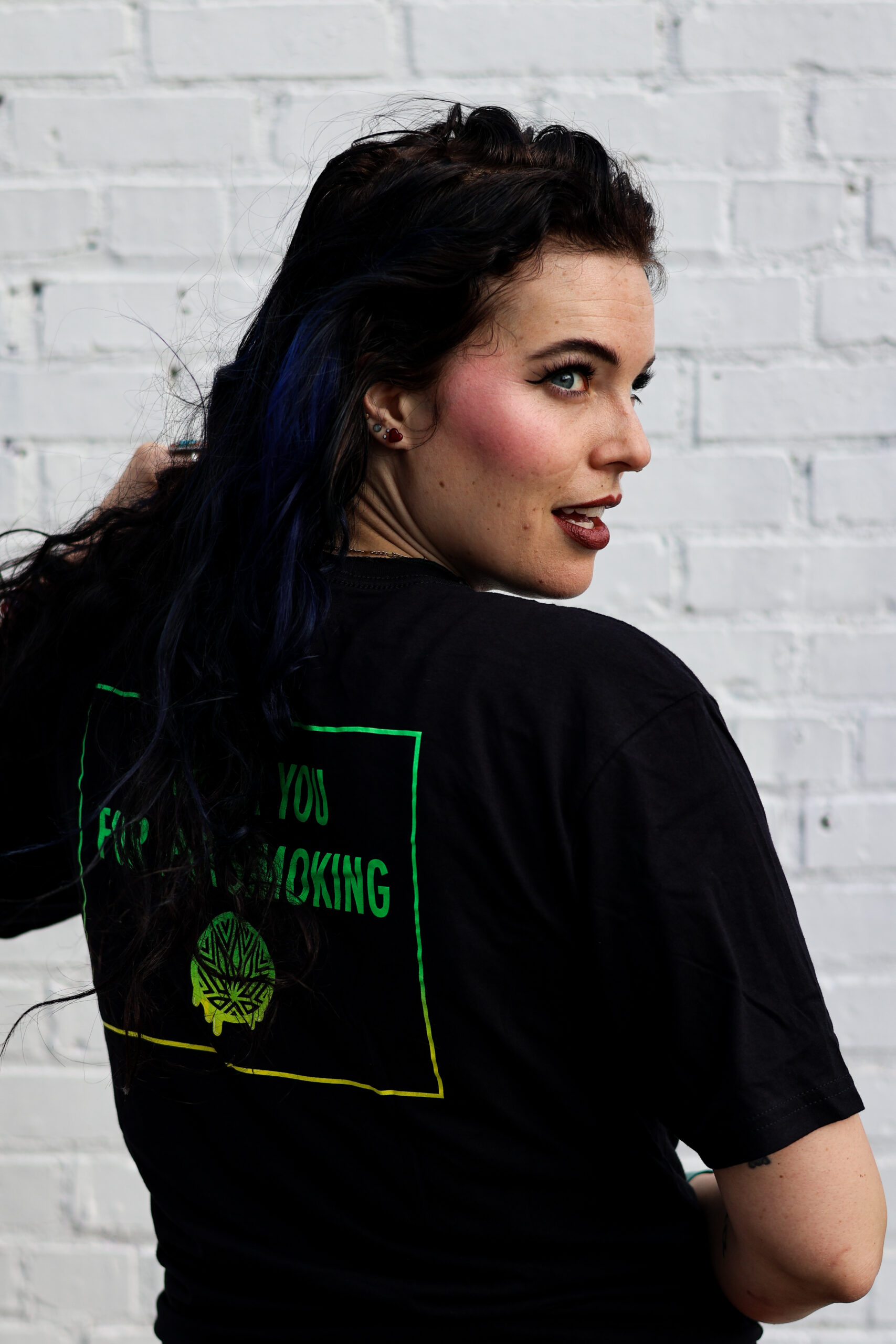 Green Thank You For Pot Smoking Tee (L)